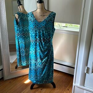 Anne Klein - 16 Teal and Black Dress